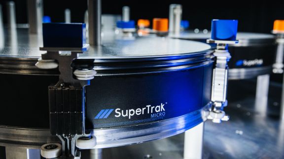 Close up view of SuperTrak MICRO™ at an end curve