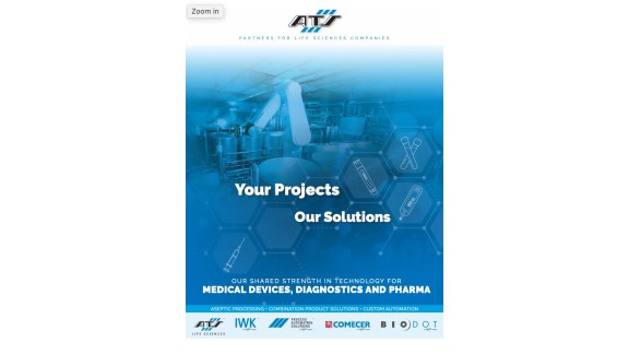 Titelbild der Broschüre, in der die verschiedenen ATS-Geschäftsbereiche, die in der Biowissenschaftsbranche tätig sind, vorgestellt werden und in der gezeigt wird, wie ATS gemeinsam einen umfassenden Service für die Biowissenschaft bietet.