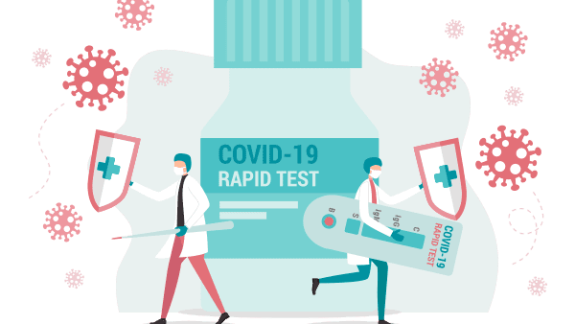 Illustration eines COVID-19-Schnelltests