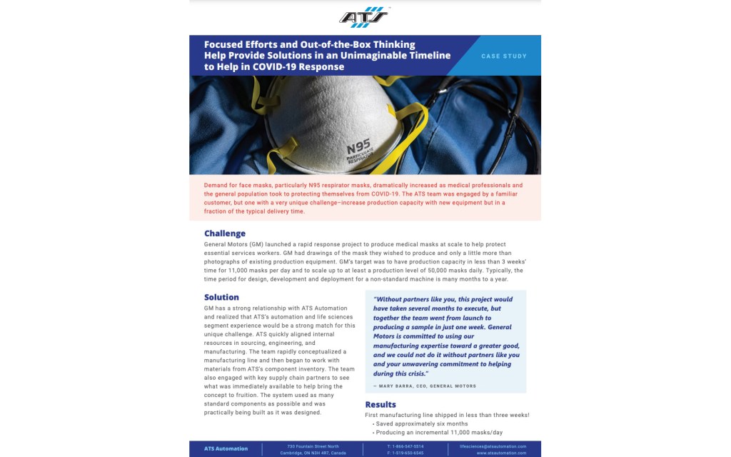 Report cover image for N95 mask case study